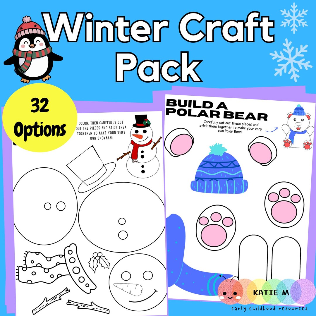 Winter Craft Pack for Preschool & Kindergarten | 32 Art and Craft ...