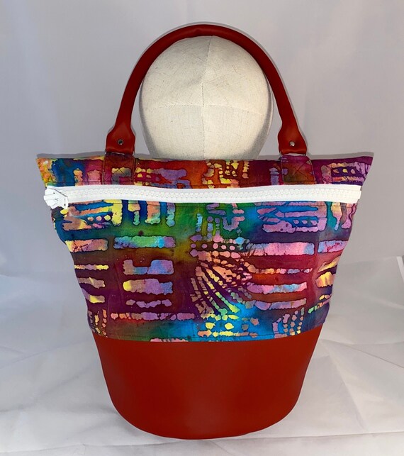 Medium Yarn Bowl Bag Traveling Project Bag Red & Green Etsy