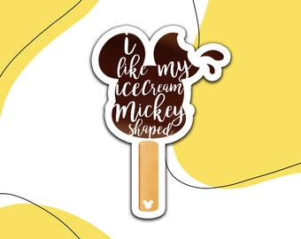 I Like My Ice Cream Mickey Shaped Sticker