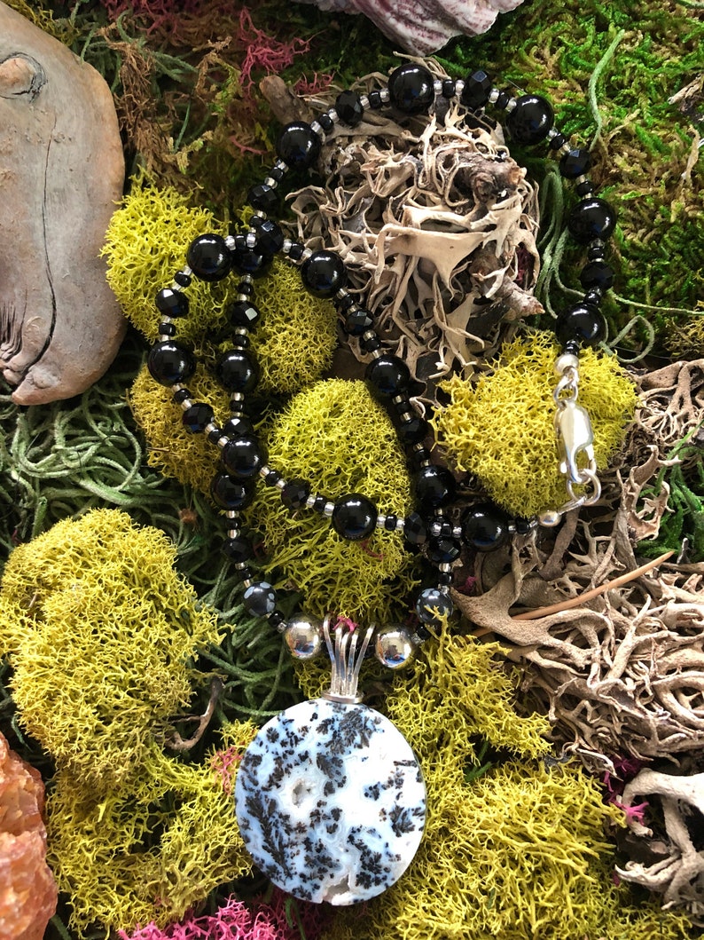 Dendritic Agate Pendant NecklaceClearance