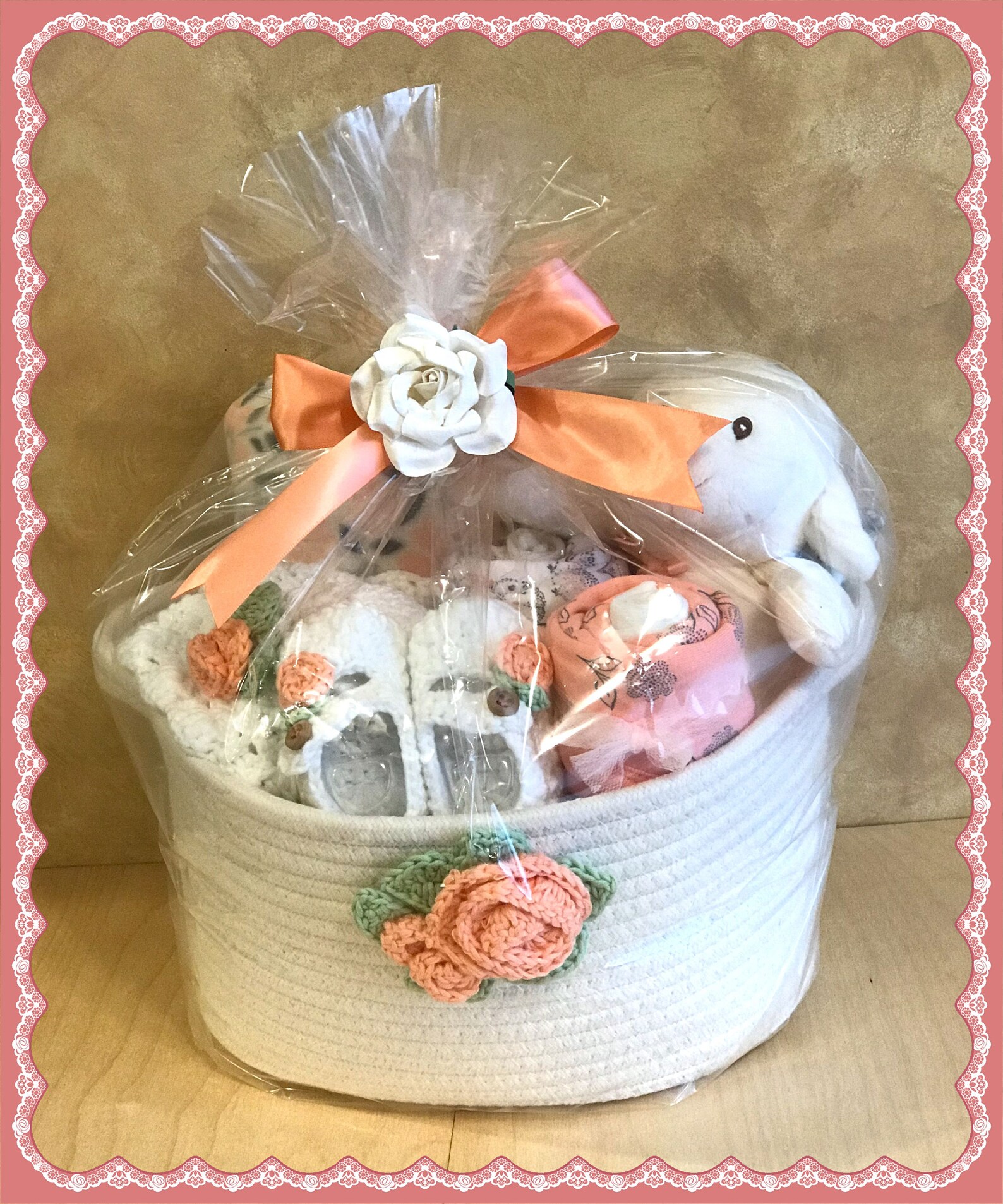 Baby Girl Basket Corporate Baby Gift Newborn Girl Etsy