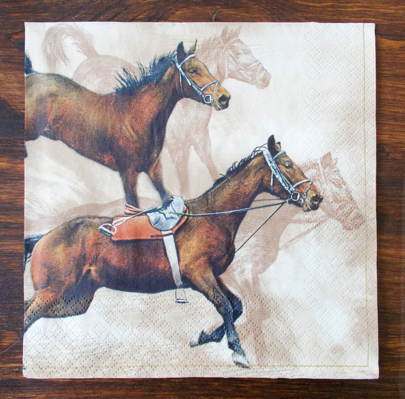 Set 4 Horses paper napkins size 33cm x 33cm for Decoupage Etsy