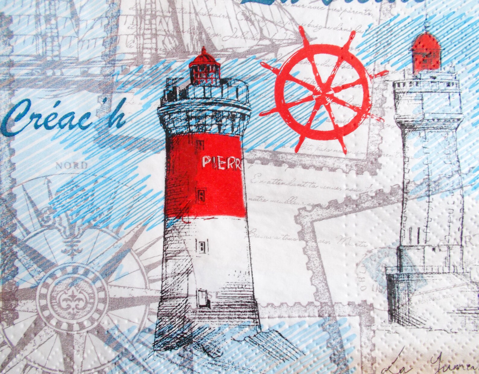 Set 4 Lighthouse paper napkin size 33cm x 33cm for Decoupage Etsy