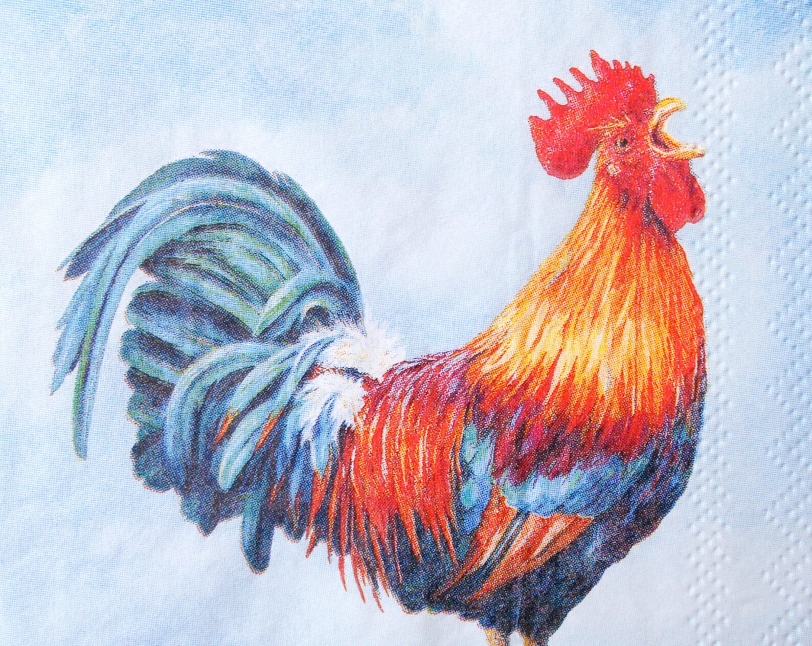 Set 4 Rooster Paper Napkins Size 25cm X 25cm for Decoupage Etsy