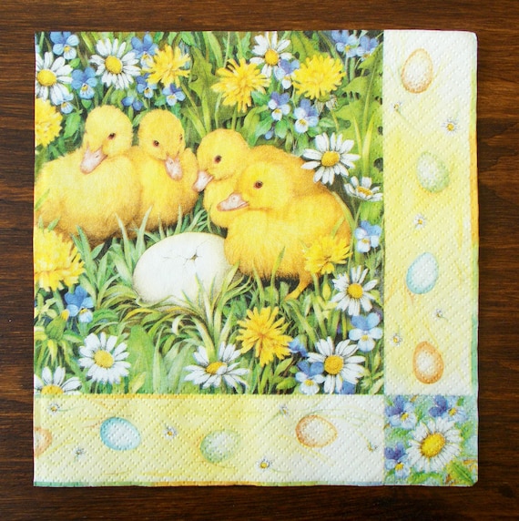 paper napkins decoupage x 2 ducks 33cm