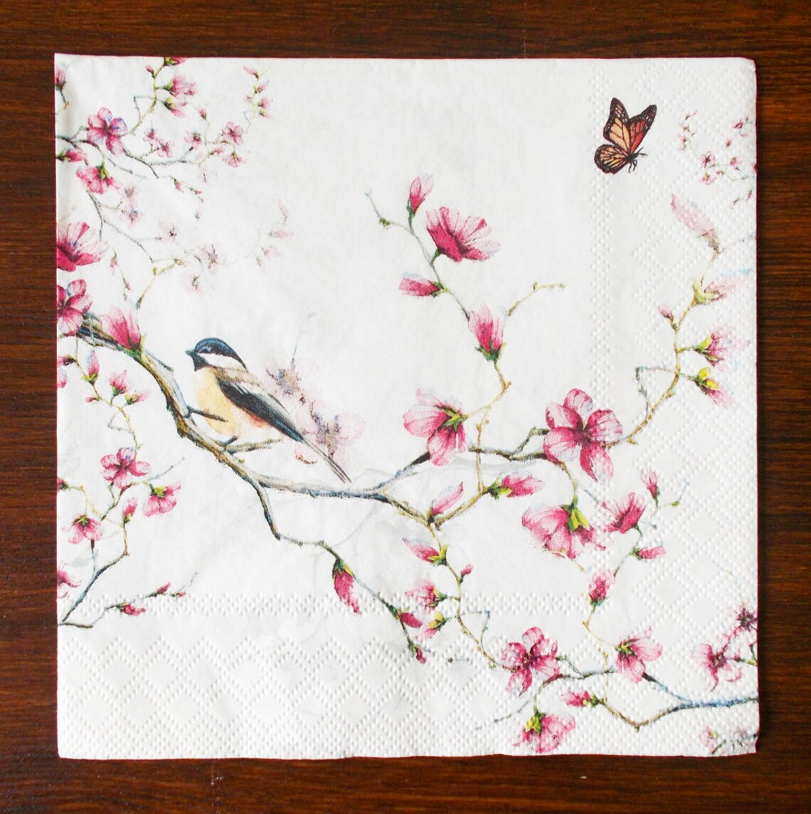 Set 4 Bird paper napkins size 33cm x 33cm for Decoupage Design Etsy