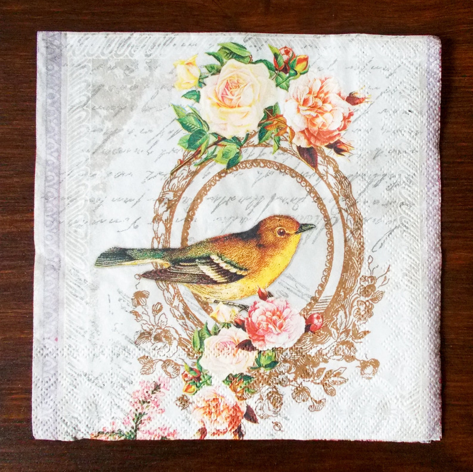 Set 4 Bird paper napkins size 33cm x 33cm for Decoupage Design Etsy
