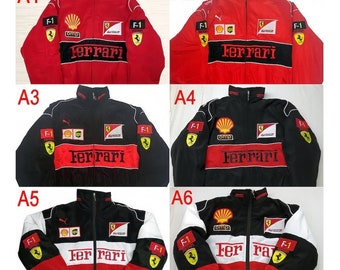 Ferrari Jacket, Vintage F1 Jacket, Racing Pilot Jacket, Old School, Formula One, Rally, Car Jacket Street Style Gender-Neutral Adult Jacket