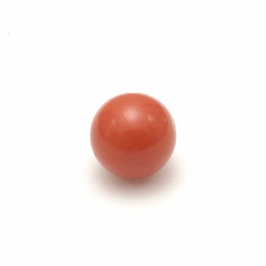 Undyed Natural Japanese Red Coral Bead 9mm, Half Drilled Bright Red, One of a Kind, Genuine Loose Coral for Jewelry Making