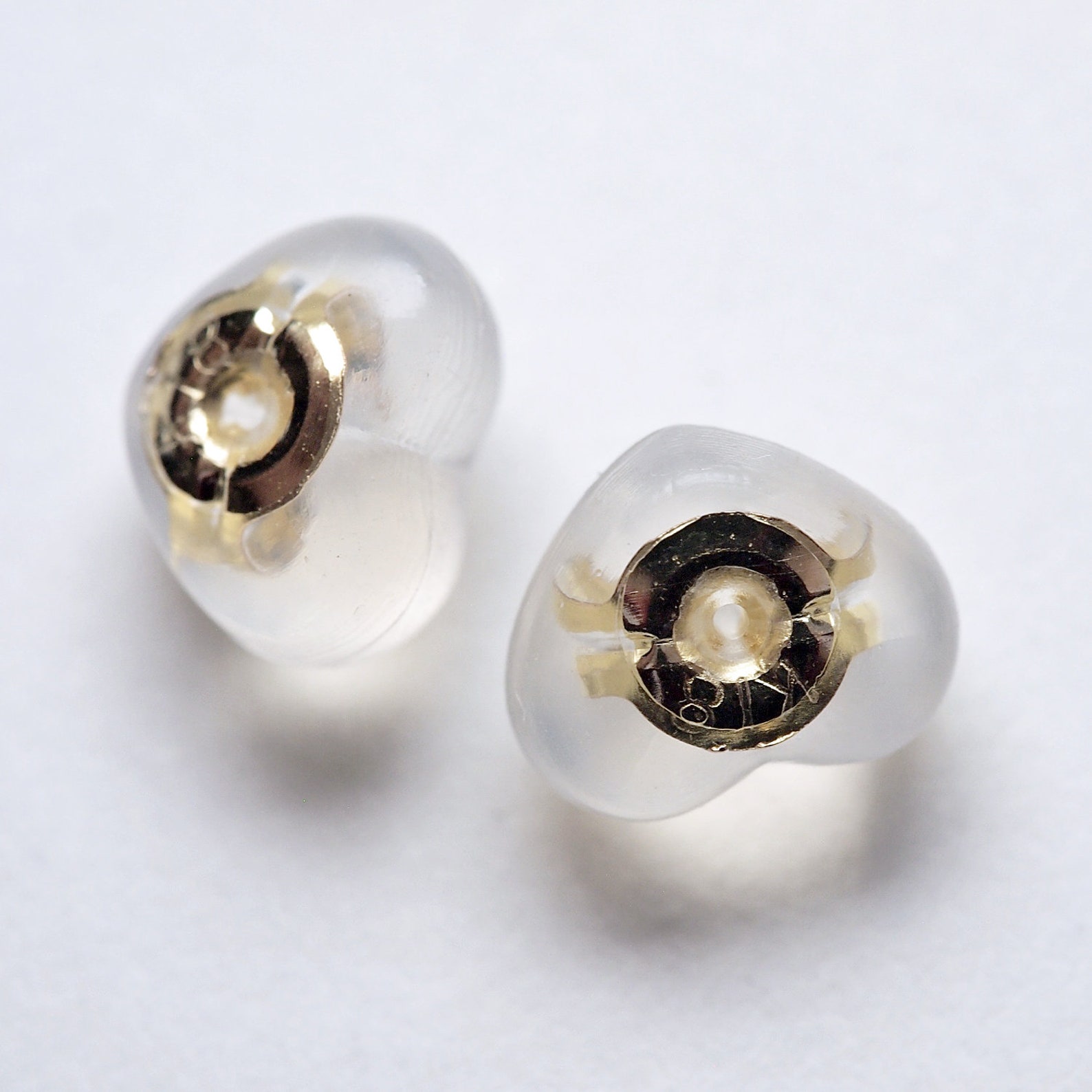 18K Gold Heart Shaped Earring Backs Rubber Earring Backs Etsy
