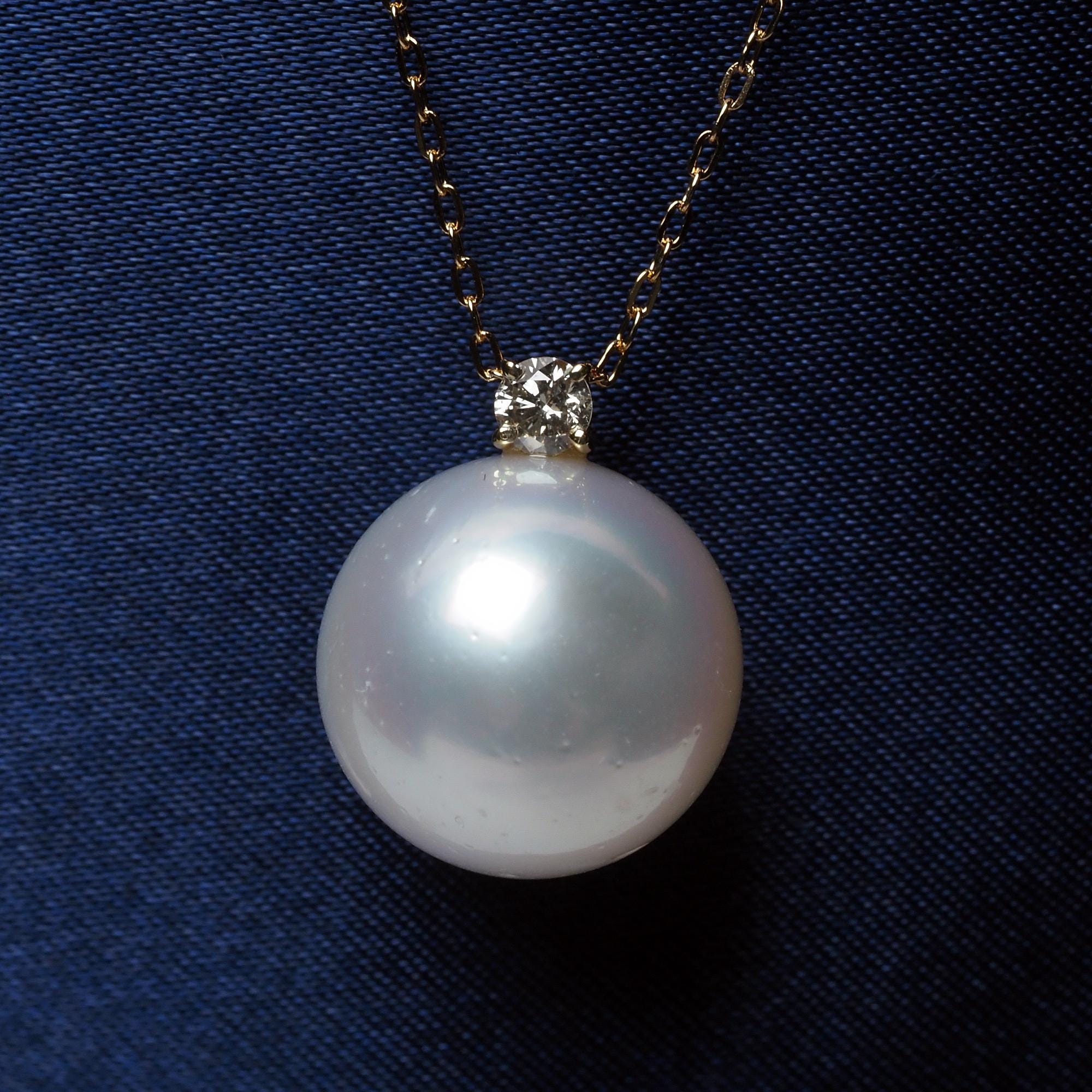 Large south sea silver pearl necklace - Etsy 日本