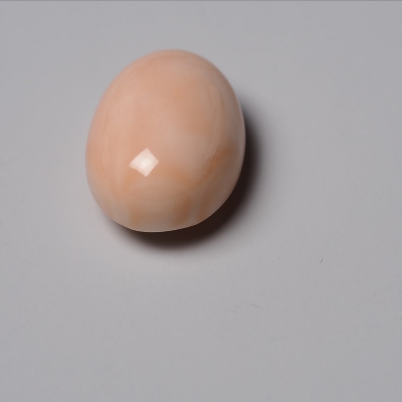 Very Rare Undyed Natural Coral Thick Oval Tablet Angel Skin Color 19x14mm, Genuine Loose Coral for Jewelry Making image 5