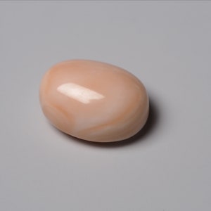 Very Rare Undyed Natural Coral Thick Oval Tablet Angel Skin Color 19x14mm, Genuine Loose Coral for Jewelry Making image 3