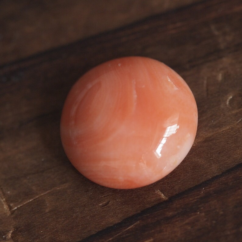 natural Japan pink coral semi-round cabochon 14mm undyed loose prong for blank bezel claw setting reddish orange color