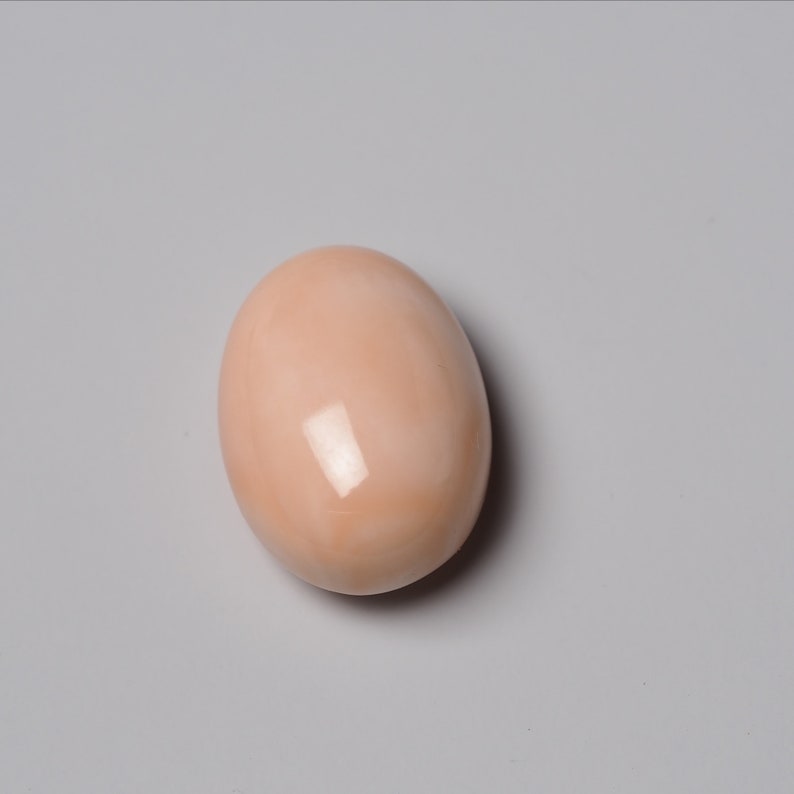 Very Rare Undyed Natural Coral Thick Oval Tablet Angel Skin Color 19x14mm, Genuine Loose Coral for Jewelry Making image 4