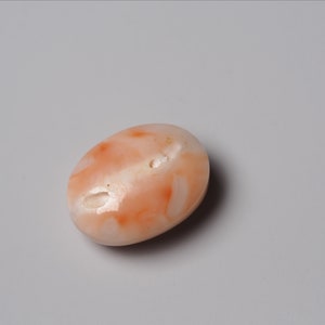 Very Rare Undyed Natural Coral Thick Oval Tablet Angel Skin Color 19x14mm, Genuine Loose Coral for Jewelry Making image 8