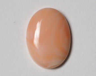 Undyed Natural Coral Oval Cabochon 18×13mm Orange-Pink, One of a Kind, Genuine Loose Coral for Jewelry Making