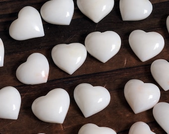 Undyed Natural Japanese White Coral Heart Cabochon 11×10mm, Select Your Coral, Genuine Loose Coral for Jewelry Making