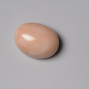 Very Rare Undyed Natural Coral Thick Oval Tablet Angel Skin Color 19x14mm, Genuine Loose Coral for Jewelry Making image 2