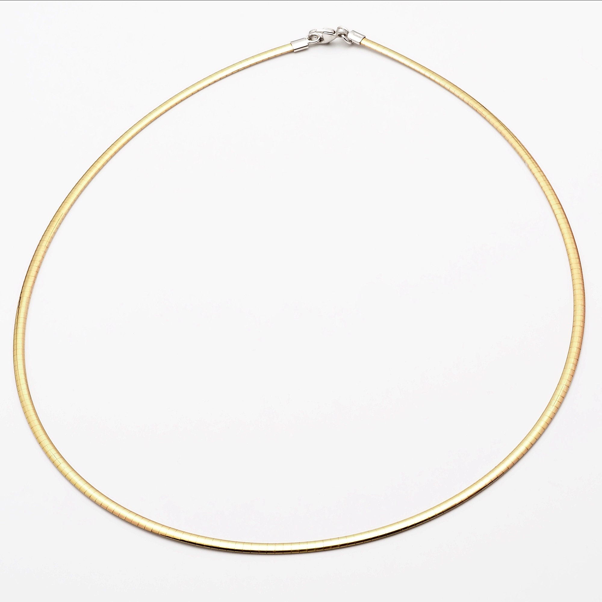 18K Gold Reversible Omega Chain Necklace 16.5/42cm Made | Etsy