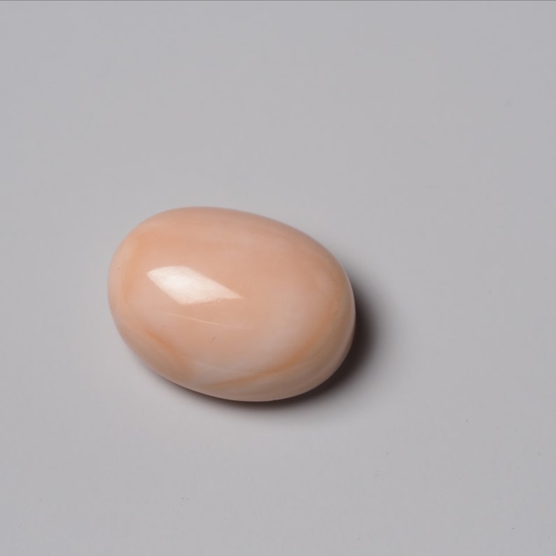 Very Rare Undyed Natural Coral Thick Oval Tablet Angel Skin Color 19x14mm, Genuine Loose Coral for Jewelry Making image 7