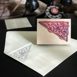 DIAMANT Corner Return Address Rubber Stamp Elegant, Ornate, Handmade, Victorian, Wedding, Invitation, Envelope, Snailmail, Mail, Monogram image 10