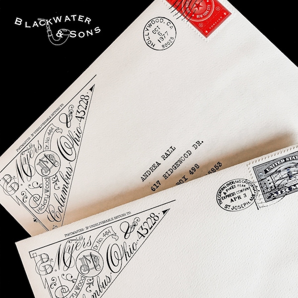 DIAMANT Custom Return Address Rubber Stamp – Elegant, Ornate, Handmade, Victorian, Wedding, Invitation, Envelope, Snailmail, Mail, Monogram