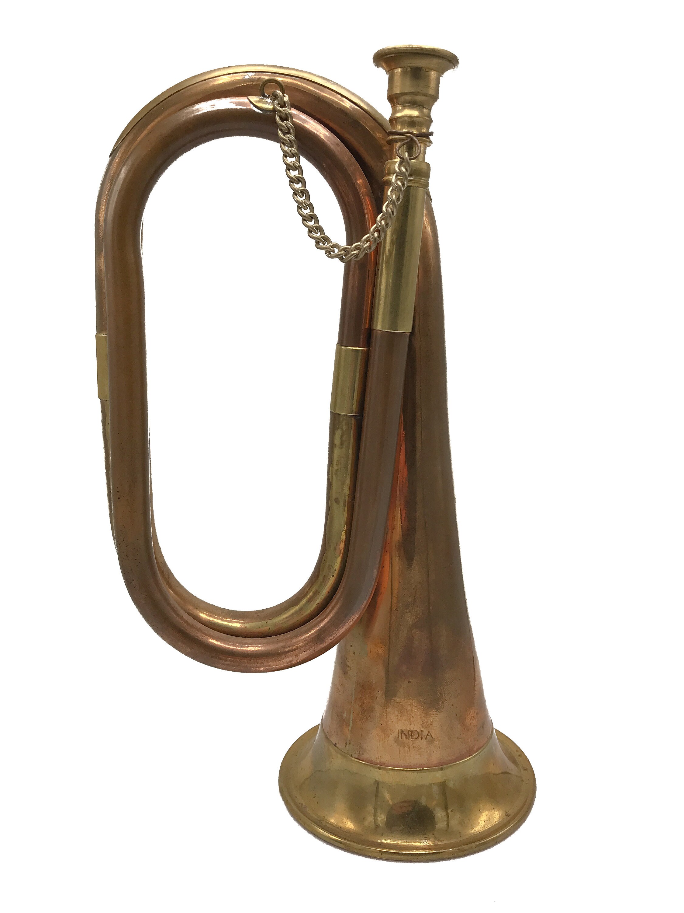 1960's Copper & Brass Bugle Reville, Retreat, First Call Brass