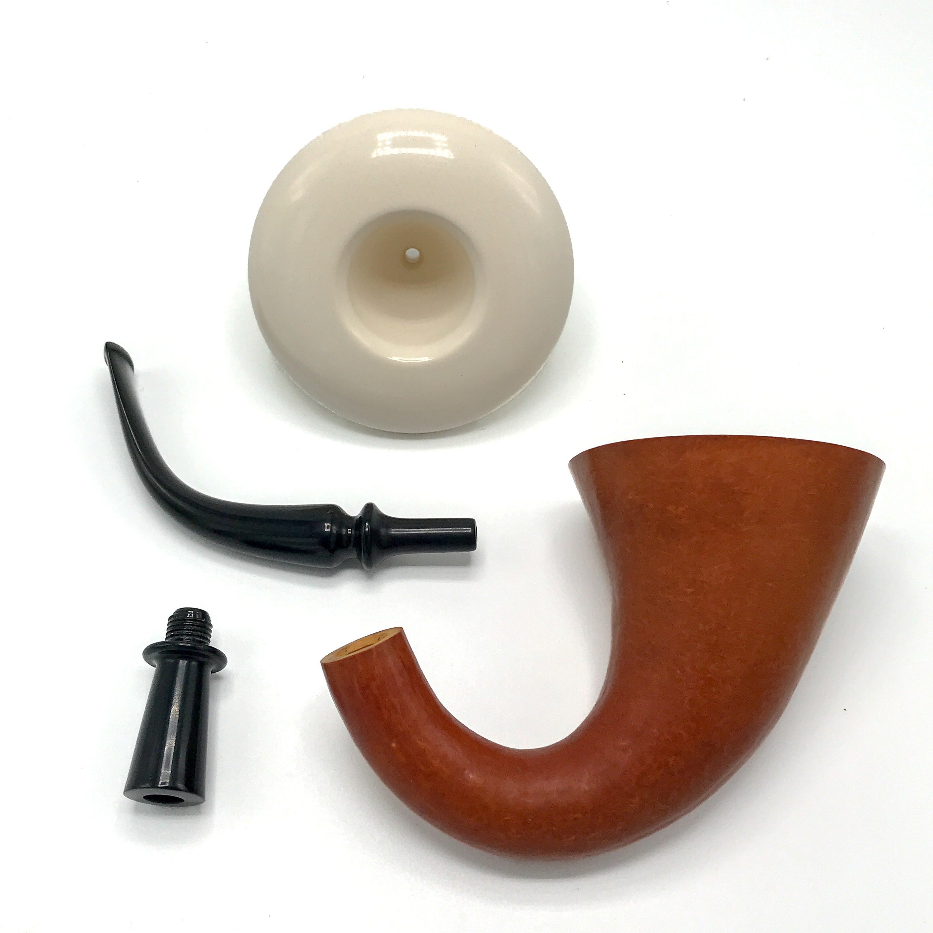 Meerschaum Calabash Estate Pipe with Holder Eskisehir, Turkey African Gourd, Sherlock Holmes