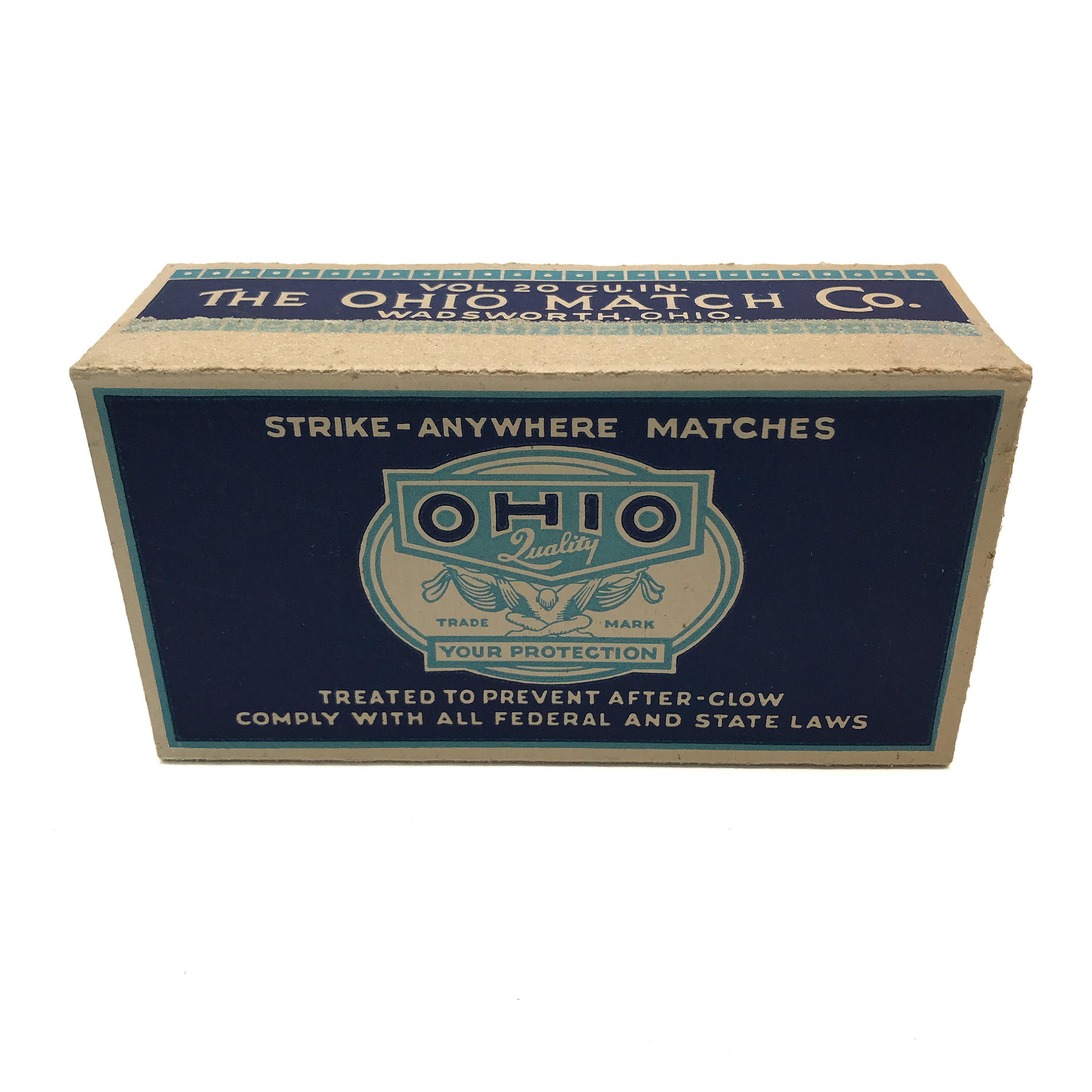 Ohio Blue Tip Matches Full, Unused Matchbox The Ohio Match Company