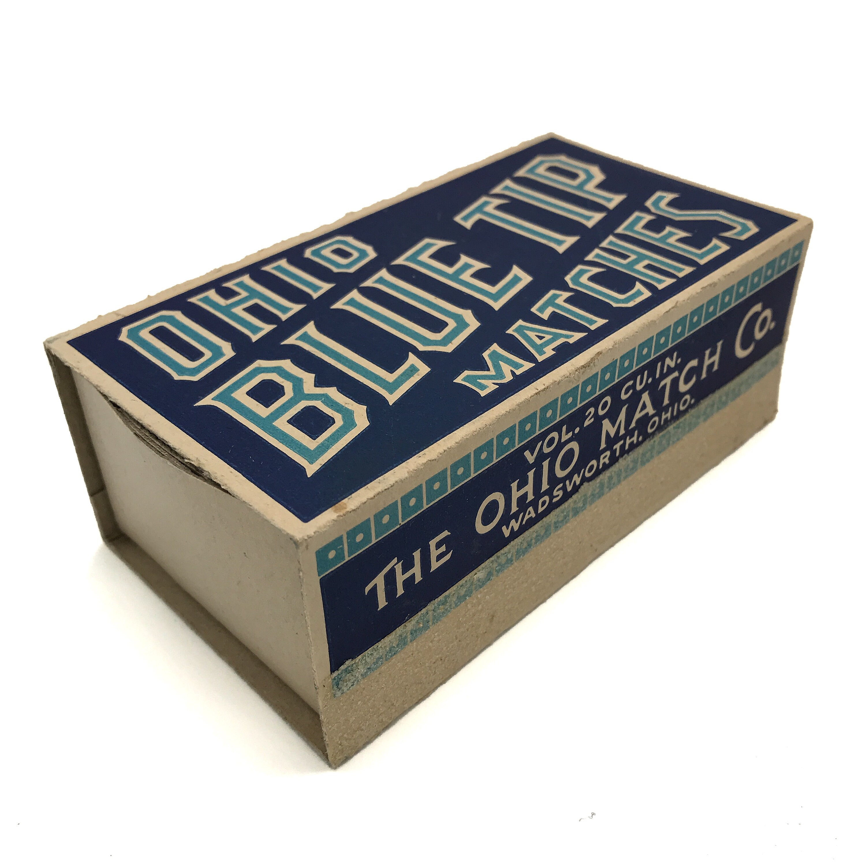 Ohio Blue Tip Matches Full, Unused Matchbox The Ohio Match Company