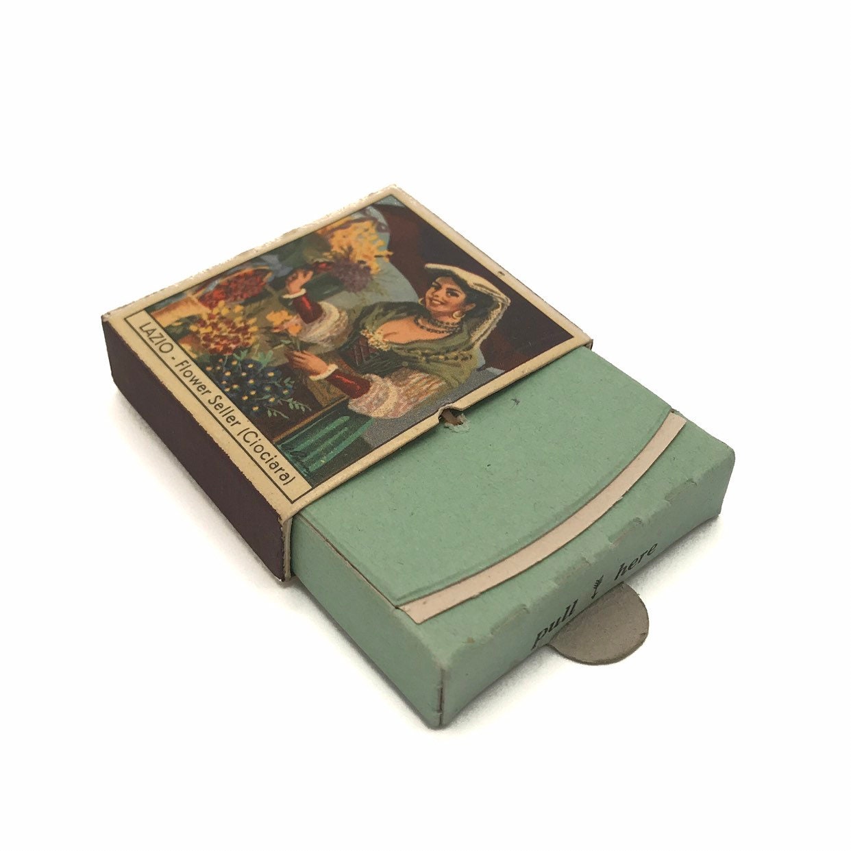 1960s Wax Safety Matches — Flower Seller and Cathedral — Kingsbridge By