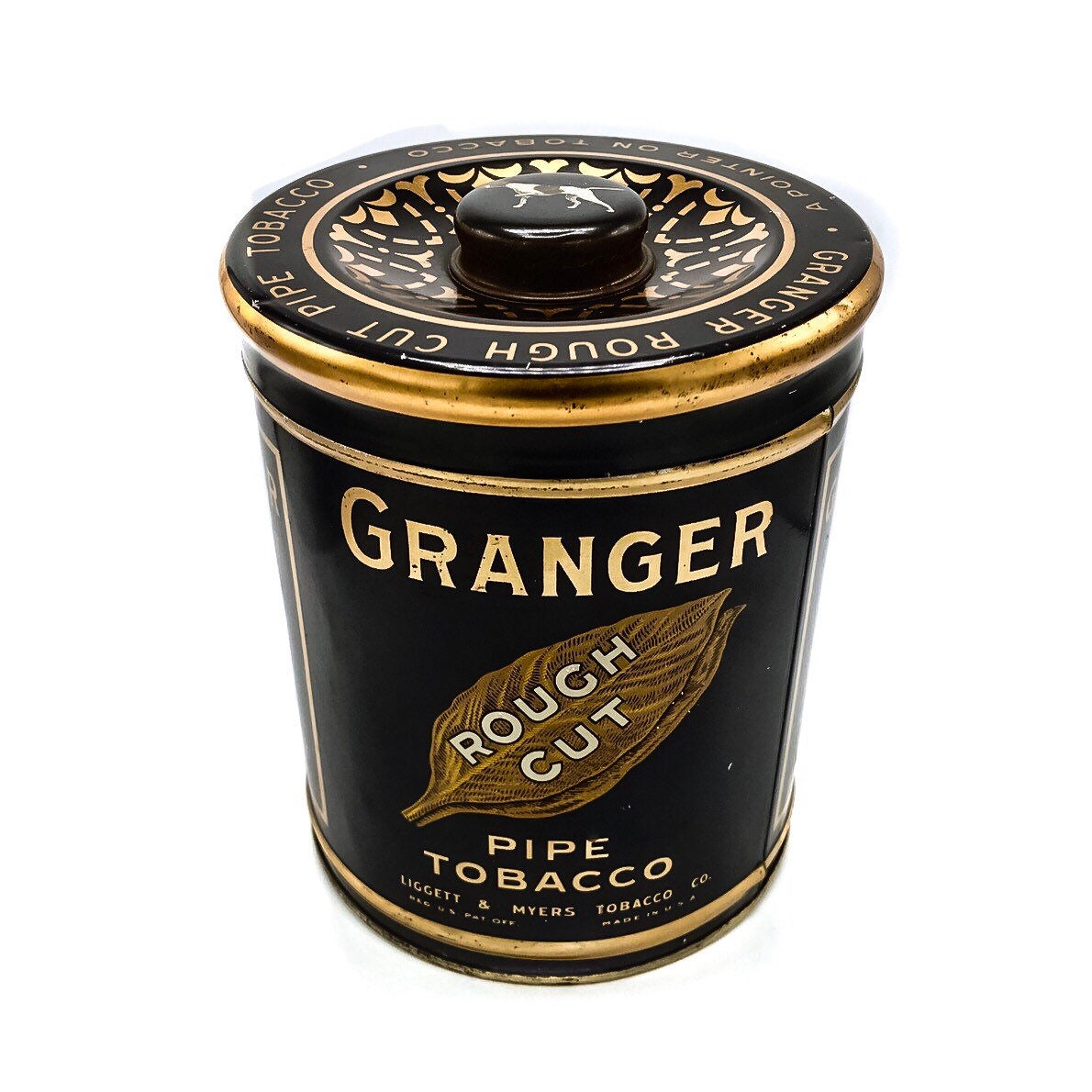 1930s Granger Rough Cut Pipe Tobacco Tin — Liggett & Myers Tobacco 