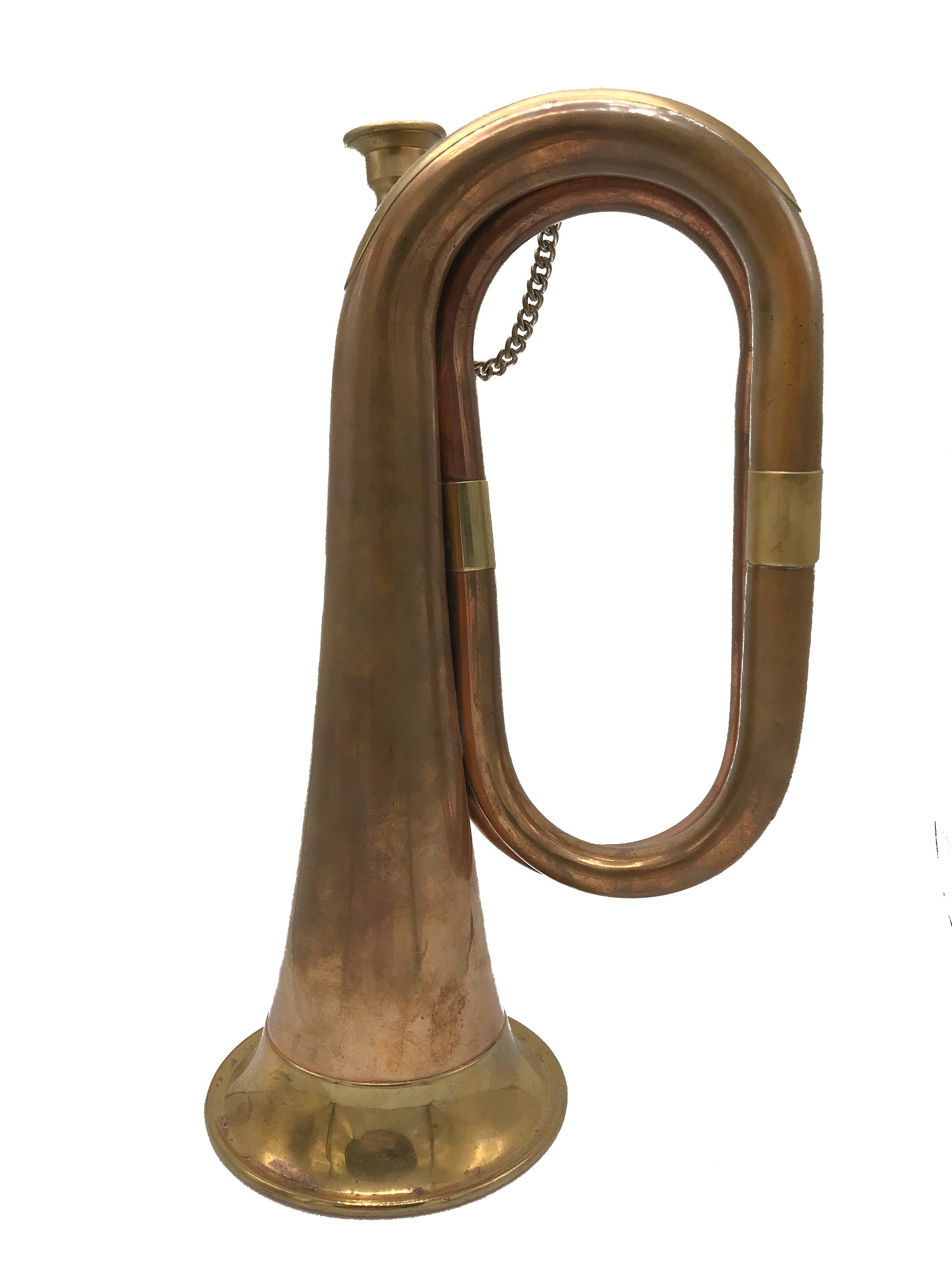 1960's Copper & Brass Bugle Reville, Retreat, First Call Brass