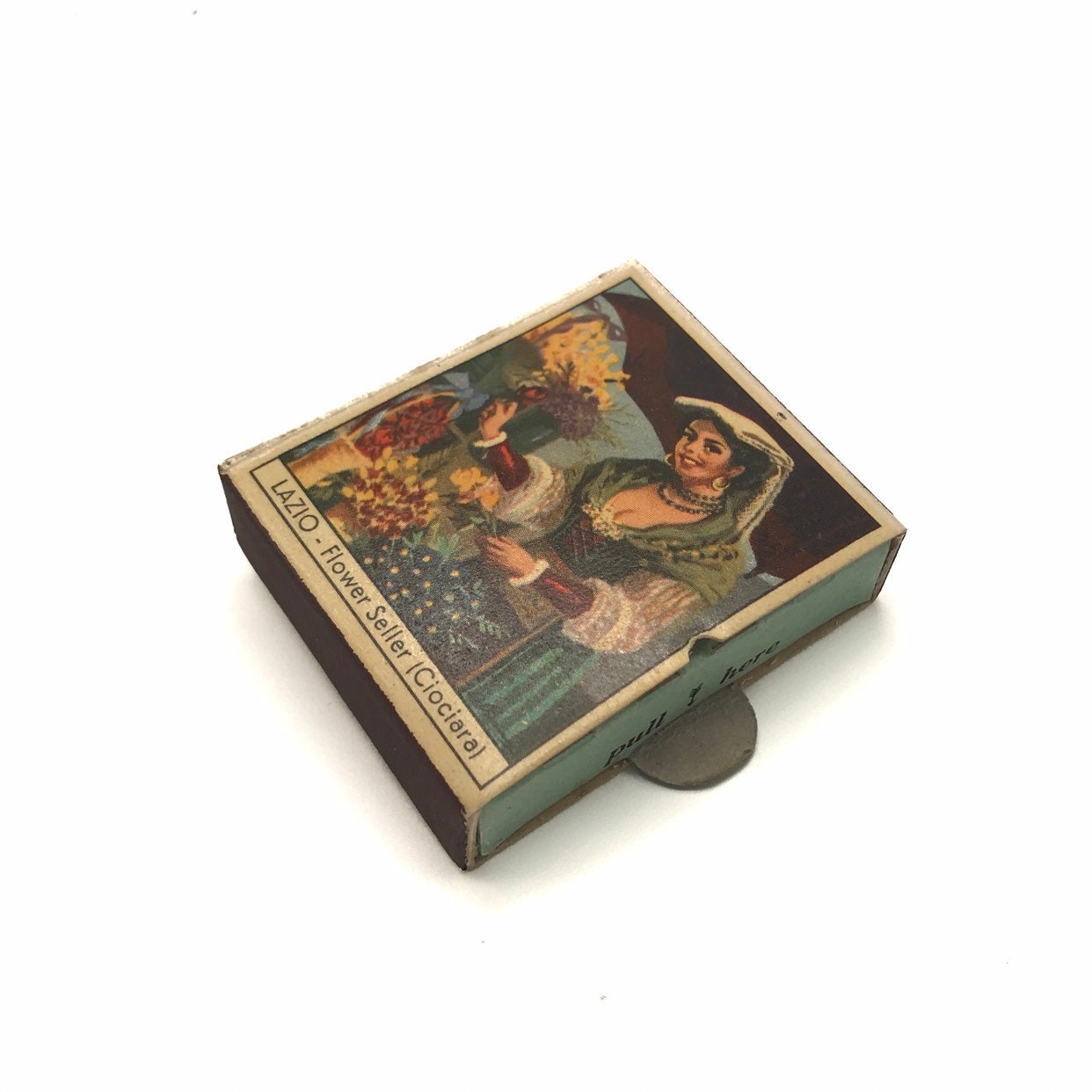 1960s Wax Safety Matches — Flower Seller and Cathedral — Kingsbridge By