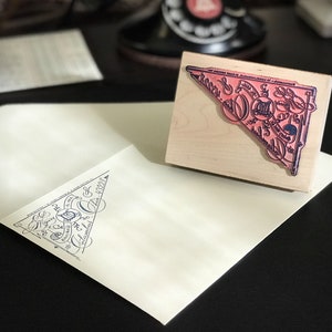 DIAMANT Corner Return Address Rubber Stamp Elegant, Ornate, Handmade, Victorian, Wedding, Invitation, Envelope, Snailmail, Mail, Monogram image 2