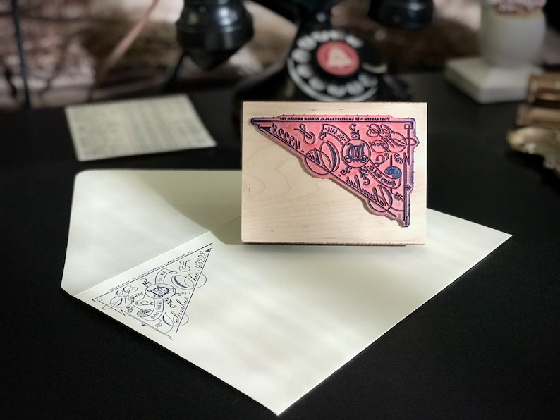 DIAMANT Corner Return Address Rubber Stamp Elegant, Ornate, Handmade, Victorian, Wedding, Invitation, Envelope, Snailmail, Mail, Monogram image 10