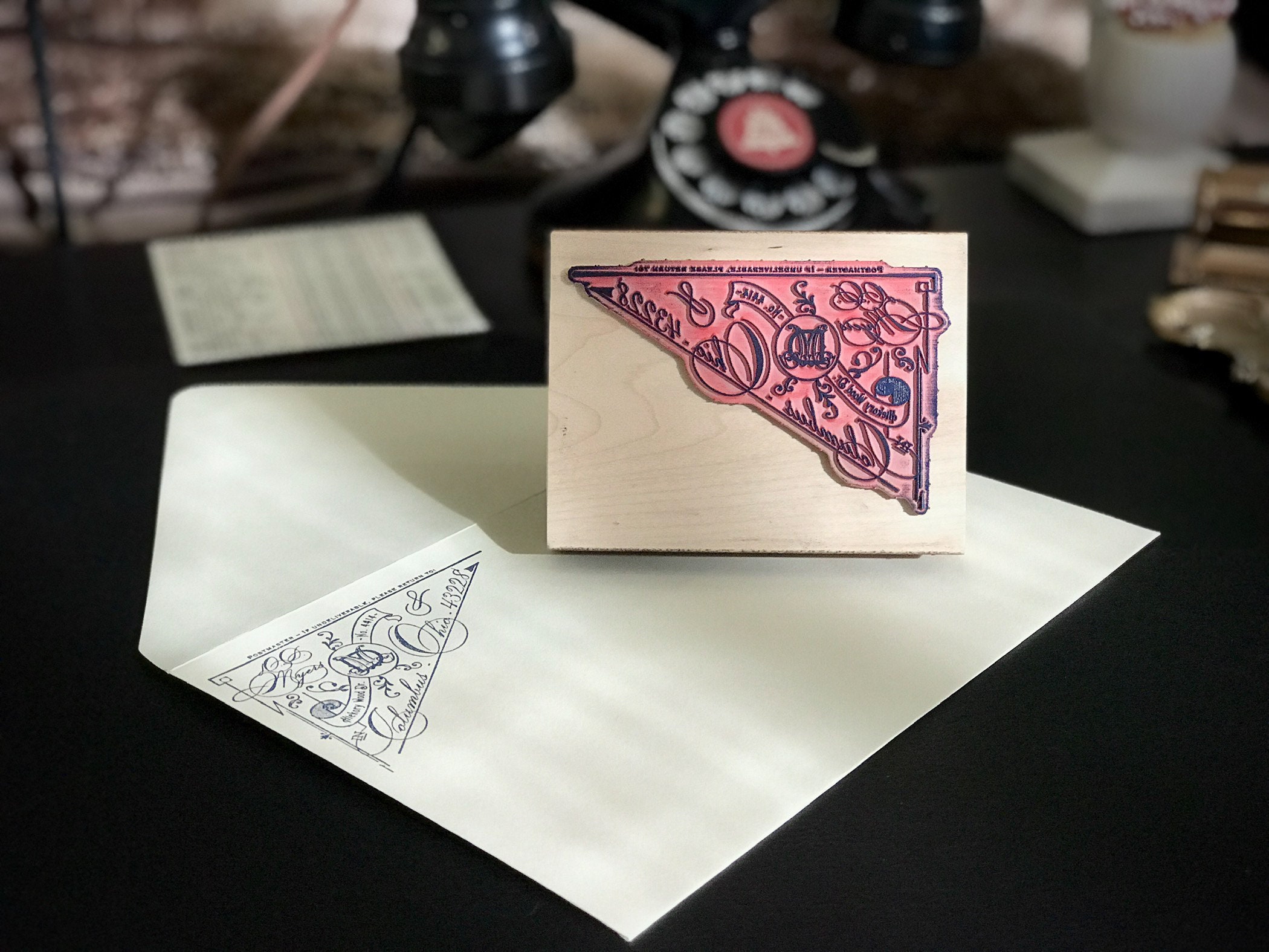 Custom Initial Stamp- Elegant Wedding Date custom rubber stamp