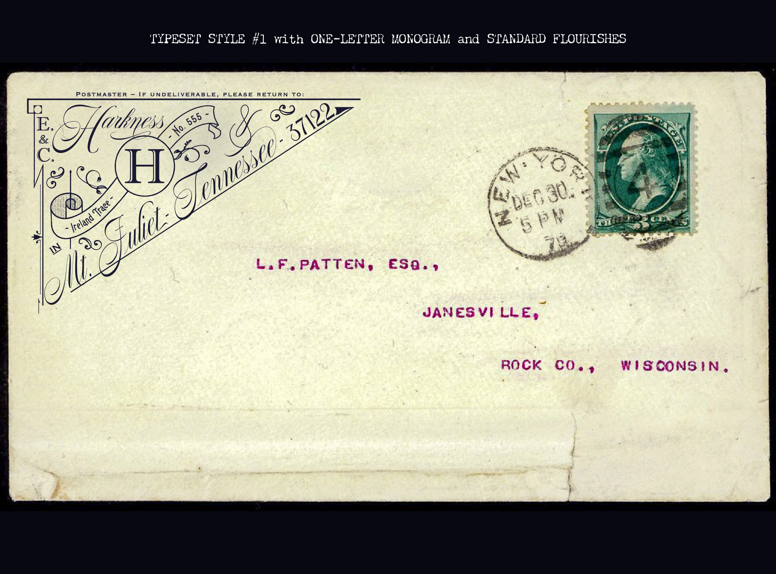 Vintage Style Return Address Stamp