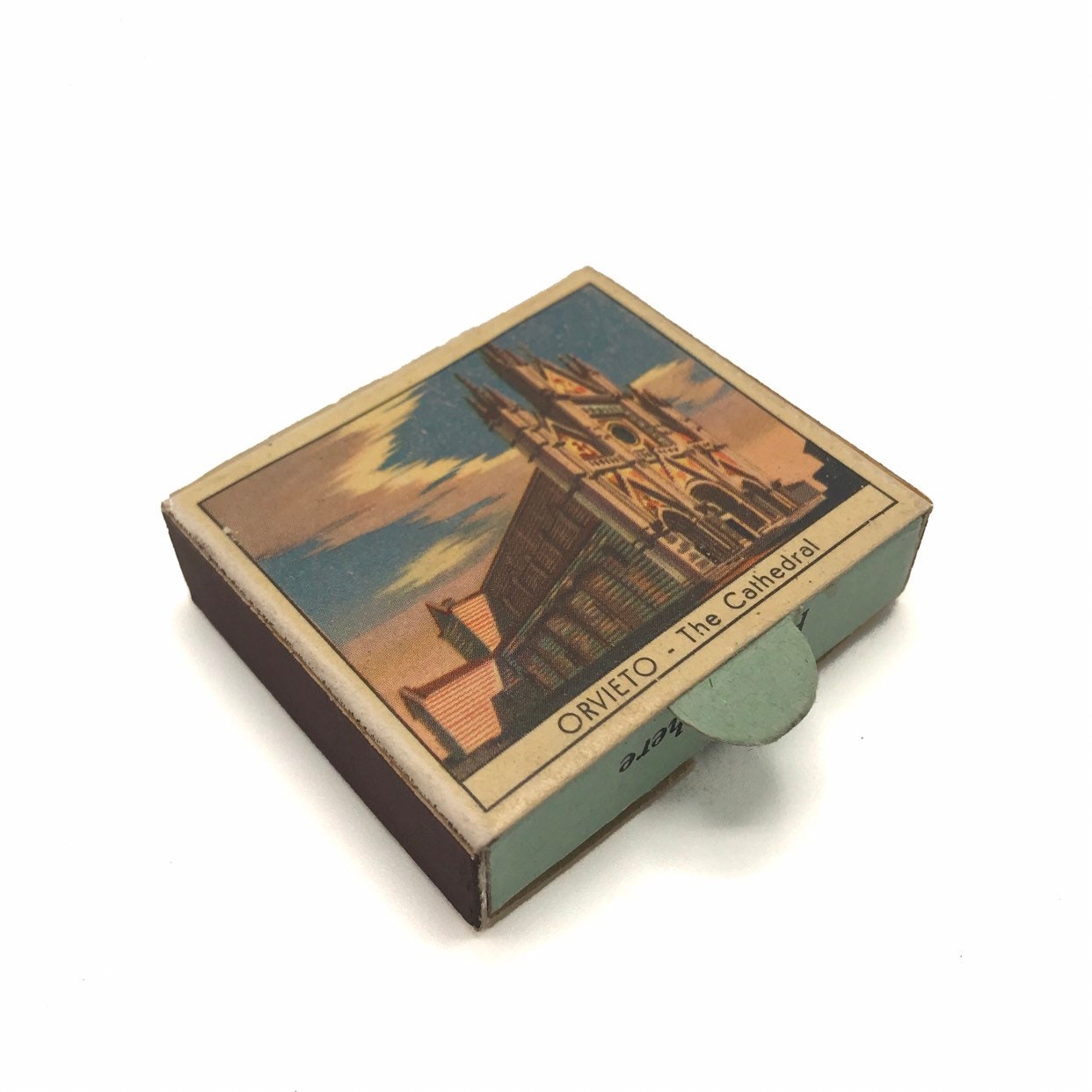 1960s Wax Safety Matches — Flower Seller and Cathedral — Kingsbridge By
