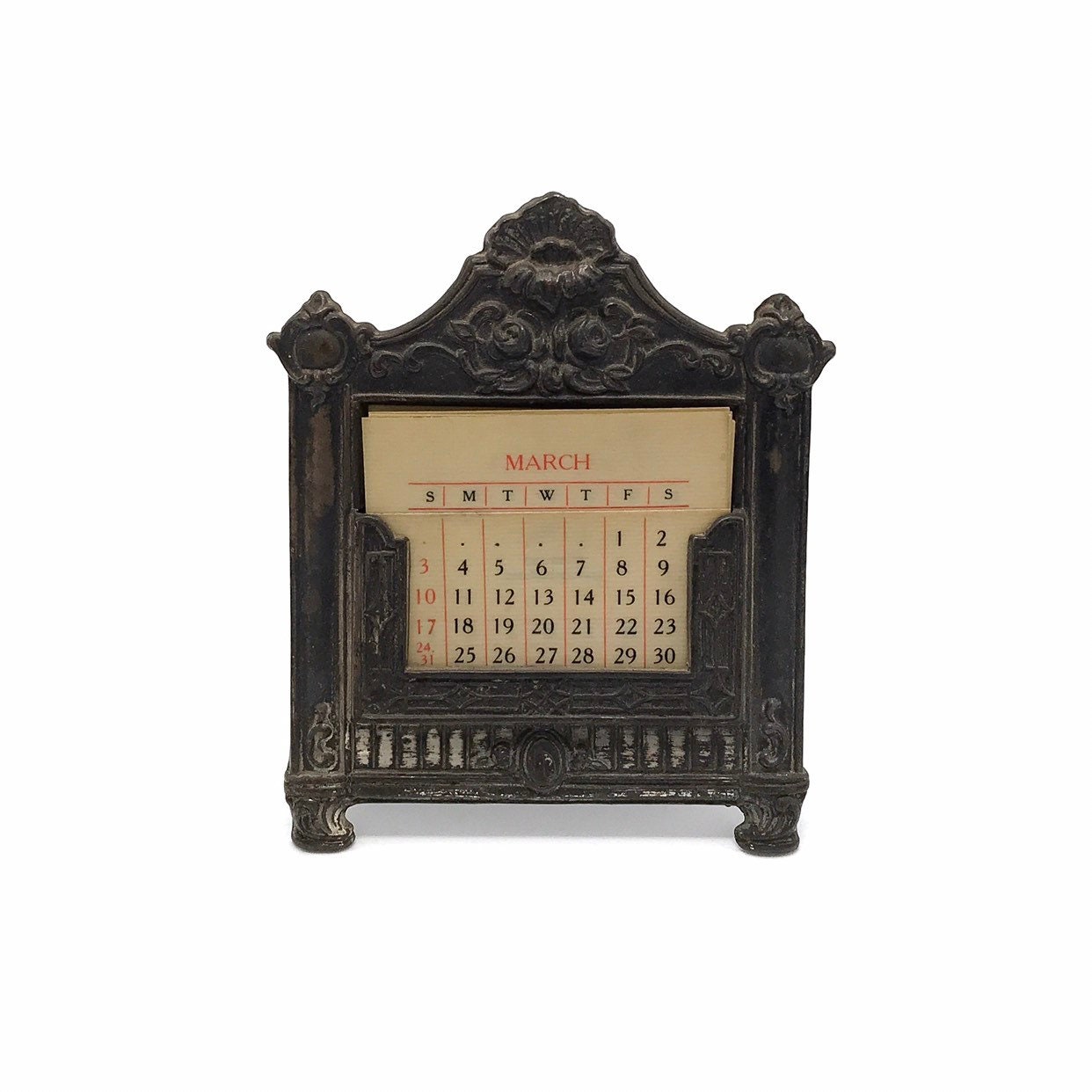 1893 J.B. Jennings Bros Perpetual Desk Calendar—Antique, Victorian
