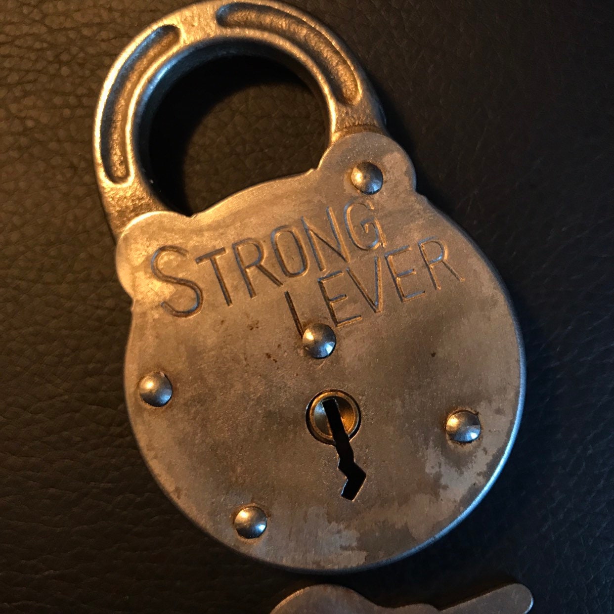 Vintage Strong Lever Padlock with Key