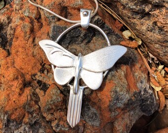 May Your Dreams Always Have Wins - Butterfly Necklace, Butterfly Jewelry, Silver Butterfly, Butterfly Pendant, Sterling Silver