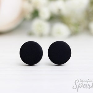 Black men earrings, Titanium Earrings, Men stud earrings, Black earrings, Minimalist earrings for men, Matte black studs, Gift for men, Gift