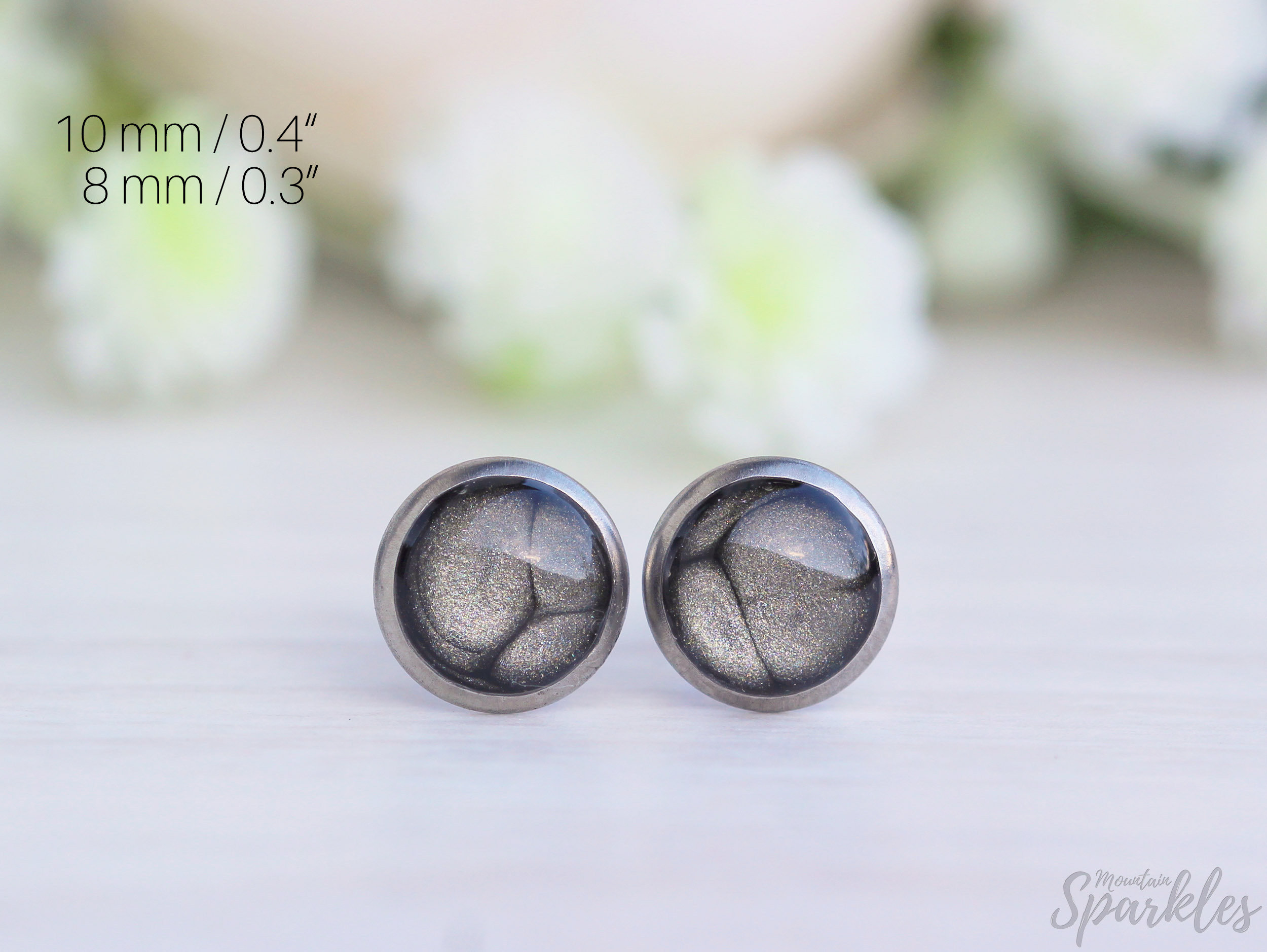 Gray earrings for men, Gray men studs, Men stud earrings, Gift for men, Gift for boy, Men jewelry, Gift for him, Mens earrings, Dainty stud