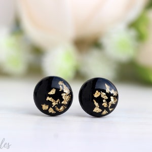 Titanium earrings, Minimal studs, Black gold studs, Everyday studs simple, Gift for her, Inspirational gift women, Gift for girlfriend, Gift