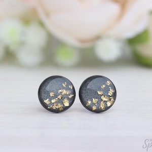 Gray earrings, Titanium earrings, Dainty earrings, Gray gold studs, Everyday earrings, Gift for her, Inspirational gift women, Best Gift