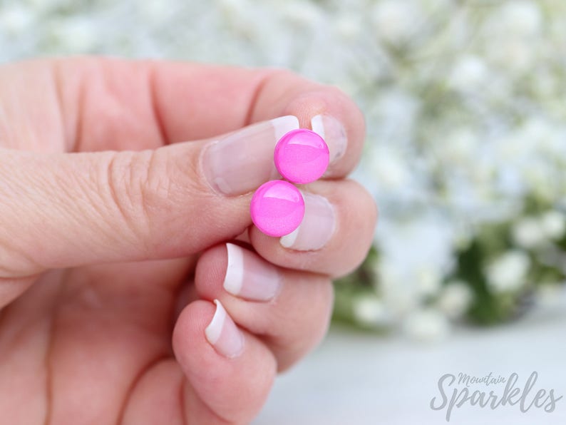 Light Pink Stud Earrings Pastel Pink Studs Teenage Girl Etsy