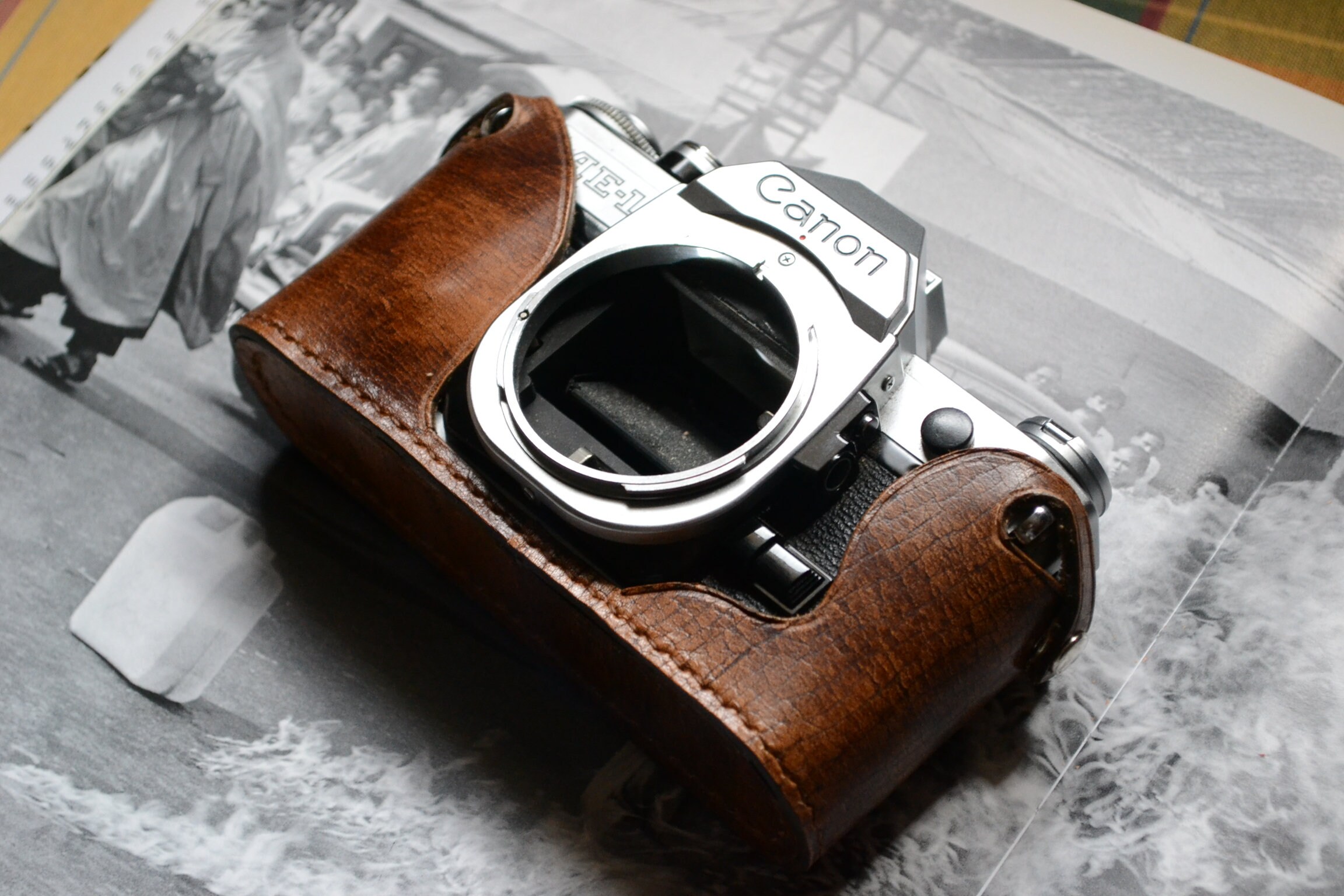 Leather Half Case for Canon AE1 AT1 AE1 Program , A1 Camera