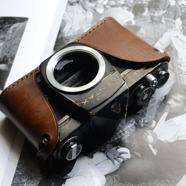 Leather half case for Pentax K1000 , SV & Spotmatic camera